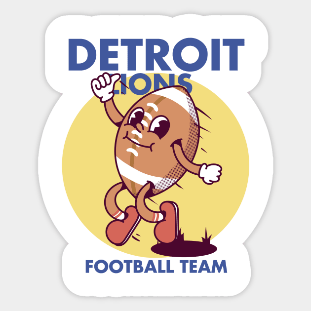 Detroit lions, Vintage Character Cartoon Sticker by FlashCraft.co